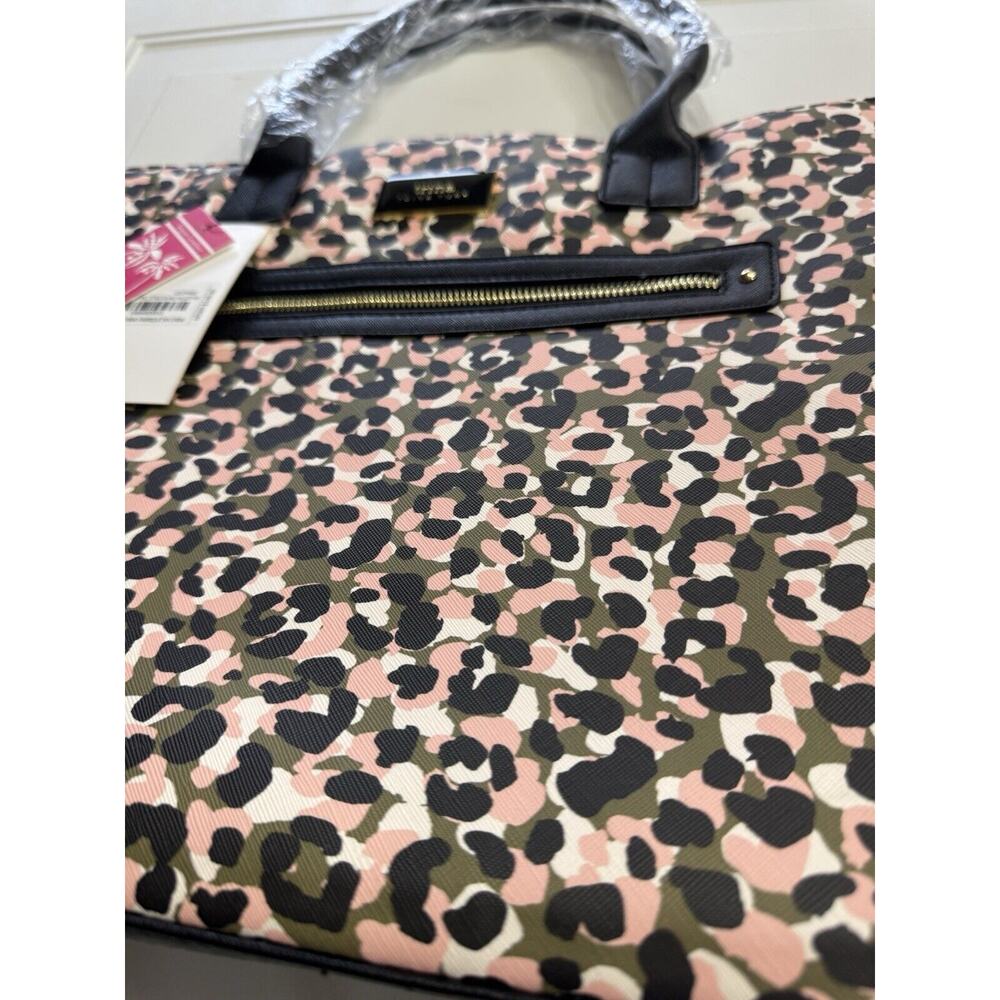 Trina Turk Tote Bag Purse Leopard Print Detachable Strap Vegan Leather NWT $148 - Picture 5 of 9